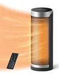 Dreo Space Heater for Indoor Use, 16 inch Portable Electric Heater with Remote for Bedroom, 1500W PTC Ceramic Fast Heating with Thermostat, Overheating &Tip-Over Protection, 70°Oscillating, 12H Timer