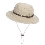 EKMTBJXY Fishing Hat UV Protection Sun Hat Wide Brim Bucket Hat Foldable Safari Boonie Hat for Men and Women Khaki