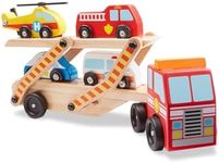 Melissa & Doug Wooden Emergency Vehicle Carrier, Magnetic Wooden Cars & Truck Toy | 3 Year Old Gifts | For 3+ Year Old Boys & Girls 3 4 5 7