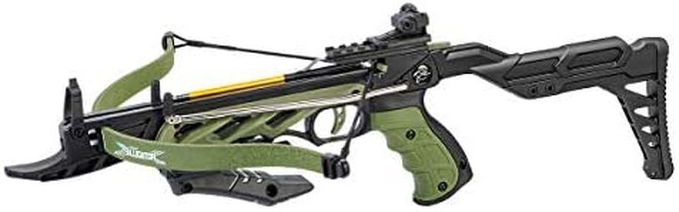 80lbs Green Black 225+ FPS Self Cocking Pistol Crossbow + 3pc Arrows Hunting Grip Bow New