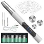 Airminti Engraving Pen Electric Engraving Tool Kit USB Cordless Rechargeable Engraving Pen Mini DIY Engraver Pen for Carving Glass Wood Metal Stone Plastic Nails Jewelry (Silver)