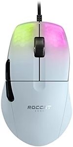 ROCCAT Kone Pro PC Gaming Mouse, Lightweight Ergonomic Design, Titan Switch Optical, AIMO RGB Lighting, Superlight Wired Computer Mouse, Titan Scroll Wheel, Honeycomb Shell, 19K DPI - White