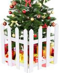 The Decor Wick 4 Pack Christmas Tree Fences White Wooden Picket Fences Tree Fence Decoration for Xmas Wedding Party Decor, 15.7 x 12 Inches