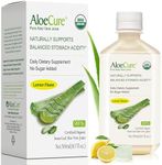 AloeCure USDA Organic Pure Aloe Vera Juice Lemon Flavor Digestive Supplement