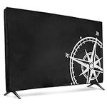 kwmobile Dust Cover for 55" TV - Flat Screen TV Protector - Navigational Compass White/Black