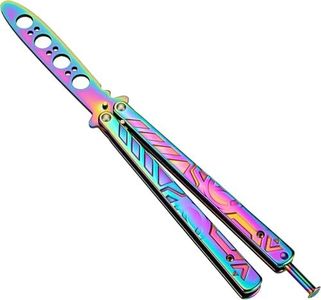 Little World Butterfly Knife - 1 Pack Trainer Practice Tool Steel Metal - Pro Folding Knife Unsharpened with Ergonomic Handle - Training Knife Practicing Flipping Tricks