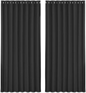 Artiss Set of 2 Blackout Curtains, 300 x 230cm Thermal Blockout Window Curtain Blocking Drapes Room Darkening Windows Treatments for Bedroom, Shading Panel Stainless Steel Eyelet Black