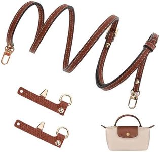 GADITIEK Bandouliere pour Sac Longchamp Mini Noir Femme, Cuir Laniere Sac Longchamp Bandouliere, Bandoulière pour Sac a Main Longchamp, Sangle Sac Bandouliere pour Longchamp Sac Pliage Mini (Marron)