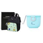 R for Rabbit Caramello Dino Diaper Bag for Mother(Sea Green) First Feed Box for Baby, Kids Milk Powder Box Multi-Functional Meal Box 210g Blue