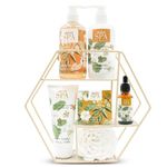 Draizee Home 7 Pieces Spa Bath Gift Set for Womens Girls Mom Wife w/Refreshing Frankincense & Jasmine Fragrance - Luxury Skin Care #1 Spa Gift Basket for Women