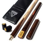 CUESOUL 57" Handcraft 3/4 Jointed Snooker Cue with Extension/Joint Protector Packed in Leatherette Cue Bag (D304)