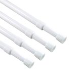 KXLife 4 Pack 5/8" Heavy Duty Sping Tension Curtain Rod, Refrigerator Tension Rods White 16 to 28 Inch