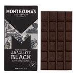 Montezuma's Absolute Black, 100% Cocoa, Dark Chocolate, Gluten Free & Naturally Vegan, 90g Bar