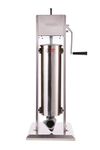 Hakka 7L/15LB Sausage Stuffer, Manual Sausage Maker Machine Filler Meat Stuffer 2 Speed Stainless Steel All Coverage Vertical Sausage Roll Making Machine with 4 S/S Filling Funnels