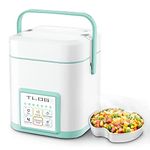 [New Version]TLOG Mini Rice Cooker 2.5 Cups Uncooked,1.2L Portable Rice Cooker, Travel Rice Cooker Small for 1-2 People, Personal Rice Cooker, Food Steamer, Multi-cooker for Brown Rice, White Rice, Soup,Keep Warm