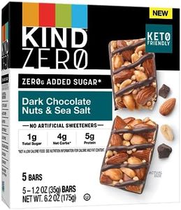 KIND ZERO Added Sugar Bars, Keto Friendly Snacks, Dark Chocolate Nuts and Sea Salt, 6.2oz Box (5 Bars)