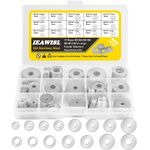 Washers, 304 Stainless Steel Penny Large Fender Washers for Screws, 235PCS Flat Washers Assortment Set-15 Sizes–M3 M4 M5 M6 M8 M10 M12 for Furniture, Ship Car, DIY Project, Electrical Connections