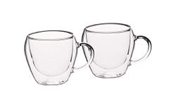 KitchenCraft Le’Xpress KCLXDWTCUP2PC Double Walled Insulated Glass Tea Cups, 8 x 8 x 7.6 cm