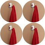 Plantex 304 Grade Stainless Steel Robe Hook/Cloth Hooks for Wall/Cloth Hanger/Hook/Bathroom Accessories - Pack of 4, Chrome (Cute)