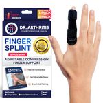 Doctor Developed Finger Splint & Doctor Handbook - Trigger Finger, Arthritis, Rsi - Fits Ring, Index, Pinky & Middle - 2 Sizes (Black, S/M, Single)
