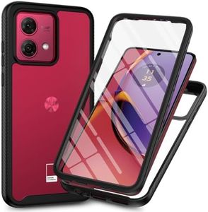SEAHAI Clear Case for Motorola Moto G84 5G, [with Built-in Screen Protector] Military Grade Full Body Rugged Armor Cover, Heavy Duty Dropproof Shockproof Case - Black