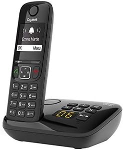 Gigaset AS690A - Cordless Phone with Answering Machine - Large High Contrast Display - Brilliant Audio Quality - Adjustable Sound Profiles - Hands-Free Function - Call Protection - Black