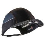 Ergodyne Skullerz 8960 Bump Cap with LED Brim Lighting, Short Brim, Black