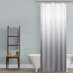 Silver Grey Hotel Style Shower Curtain Small Size Luxury Ombre Waterproof Waffle Cloth Shower Stall Curtains for RV Bathroom Grey and White 36 x 72 Inch L