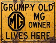 Vintage Rustic Advertising Retro Wall Tin Plaque 20x15cm - Pub Shed Bar Man Cave Home Garage Kitchen Gift Metal Sign - Grumpy Old inspired MG Owner Lives Here