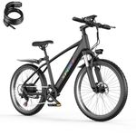 Electric Bike for Adults, 1500W Peak E-Bike, 40KM/H 105 KM Long Range, 26" Electric Bicycle with 48V 12Ah Removable Battery, Lightweight Ebike for Mountain City Trail, 7 Speeds, Front Suspension