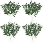 Famibay 12pcs Artificial Willow Leaves Stems Green Leaves Willow Branches Silk Greenery Fake Plants for Indoor Outdoor Home Wedding Flower Arrangment DIY Craft