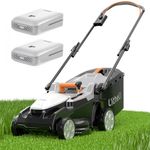 Litheli Lawn Mower 16'' Electric Lawn Mower for Yards Garden, Lightweight Cordless Lawn Mower with 6-Position Height Adjustment, 2 * 20V 4.0Ah Battery Included