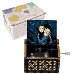 HowlMoving Castle-Merry Go Round of Life Wood Music Box, Hand Crank Vintage Engraved Musical Gift for Anime Fans Girlfriend Valentine Wedding Christmas Birthday