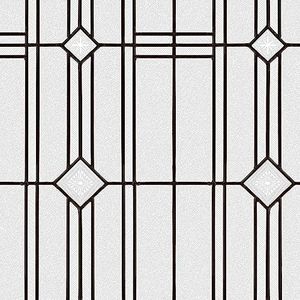 UNI Window Film Static Clings Non Adhesive 3D Stained Glass Window Decals UV Protection (Antique, 37.4 x 24.4 Inch)