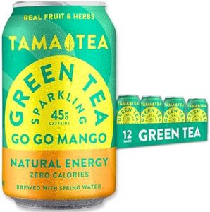 Unsweetened Sparkling Green Tea by Tama Tea - Organic Go Go Mango Iced Green Tea, Zero Calories & Zero Carbs | 45mg Caffeine, No Artificial Ingredients, 12 oz (12-Pack)