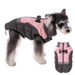 Norbi Warm Dog Coat, Dog Winter Coat with Harness Built in, Reflective Adjustable Dog Coats for Small Dogs, Warm Dog Jacket Windproof for Small Medium Dogs