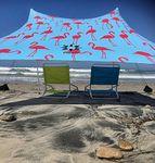 Neso Tents Beach Tent with Sand Anchor, Portable Canopy SunShade - 2.1m x 2.1m - Patented Reinforced Corners(Flamingos)