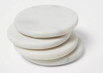 MBSC White Marble Tea/Coffee/Cocktail Handmade Round Coaster Set of 4 pcs for Drinks Hot & Cold, Table Decorative Cocktail Coaster