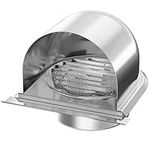 4 Inch Air Vent Cover, HG POWER 304 Stainless Steel Soffit Vent Round Grille Ventilation Cover Wall Vent Outlet for Outside Use