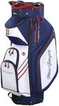 MacGregor Principal 10" Golf Cart Bag, 14-Way Top With Dividers And 9 Pockets, Navy/White/Red