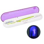 Electric Toothbrush Holder, Toothbrush Sanitizer Case UV LED Toothbrush Holder Cleaner, Portable Ultraviolet Toothpaste Cleaner UV Sterilizer Box for Travel Business Trip(Purple)