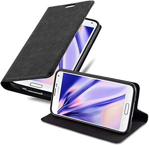 cadorabo Coque pour Samsung Galaxy S5 / S5 Neo en Noir Nuit - Housse Protection avec Fermoire Magnétique, Stand Horizontal et Fente Carte - Portefeuille Etui Poche Folio Case Cover