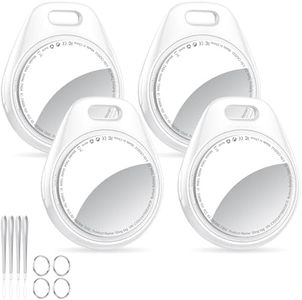 Tukio Air Tracker Tags-4 Pack (iOS Only), Smart Bluetooth Tracker with Keychain/Lanyard, Item Finder Work with Apple Find My, Tracker with 100dB Sound, for Keys/Luggage/Satchel, Replaceable Battery