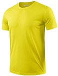 EKLENTSON Men's Rashguard T-Shrits UPF 50+ Sun Protection Tops Quick Dry Diving Swimming Surfing Shirts Yellow,XL