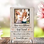 Pixie's Gifts Personalised Photo Friendship Plaque, Custom Gift for Best Friend, Unique Keepsake, A5 14cm x 21cm or A4 21cm x 15cm, Handcrafted in UK (Mdf Wood 21cm x 15cm, Brown)