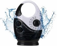 SYH&AQYE Waterproof Shower Radio, AM/FM Radio with Adjustable Volume Speakers, Battery Powered Portable Speakers with Hook Handle for Shower Rooms Bedside Tables Garages
