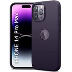 TheGiftKart Genuine Liquid Silicone Back Cover Case for iPhone 14 Pro MAX | Soft Micro-Fibre Lining Inside | Camera Protection Bump | Shockproof Back Cover Case for iPhone 14 Pro Max (Deep Purple)