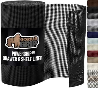 Gorilla Grip Original Drawer and Shelf Liner, Non-Adhesive, Size (20" x 20'), Durable and Strong, Grip Liners for Drawers, Shelves, Cabinets, Storage, Kitchen and Desks (Black)