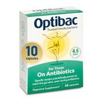 OptiBac for Those on Antibiotics | 4 Billion Friendly Bacteria Natural Supplement Course | Lactobacillus Acidophilus & Lactobacillus Rhamnosus | Researched Alongside Antibiotics | 10 Capsules