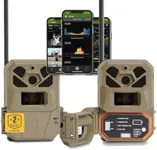 Moultrie Edge 2 PRO Cellular Trail Camera - 2 Pack - Auto Connect Nationwide 4G LTE - On Demand 40MP Photo - 1440P Video HD Audio - Ai False Trigger Elimination - 100 Ft Detection - No-Glow Flash